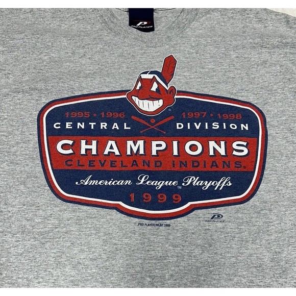 Vintage Cleveland Indians 1999 Pro Player Gray Shirt MLB Size Large Chief Wahoo - Picture 4 of 8
